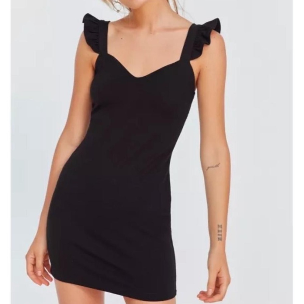 Urban Outfitters Kimchi Blue Black Dress with Ruffles Size Small